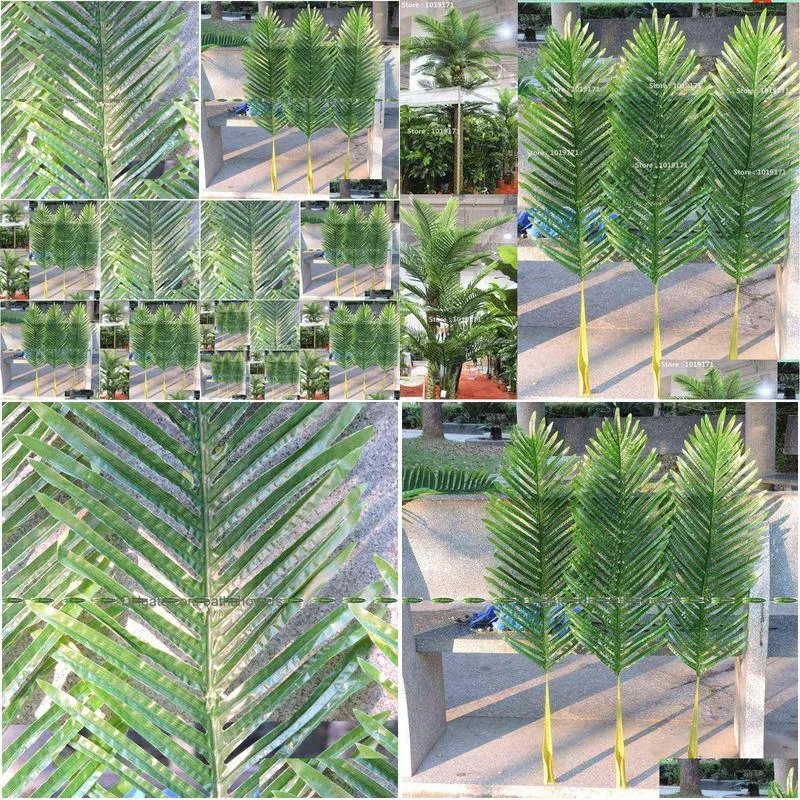 large latex christmas artificial patio sago phoenix coconut palm plant tree branch frond wedding home furniture decor outdoor g0911