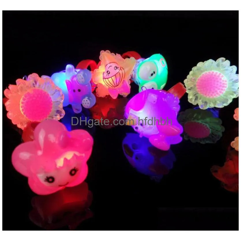 Novelty Lighting Led Light Up Rings Glow Party Favors Flashing Kids Prizes Box Toys Birthday Classroom Rewards Easter Theme Treasure Dhj1D