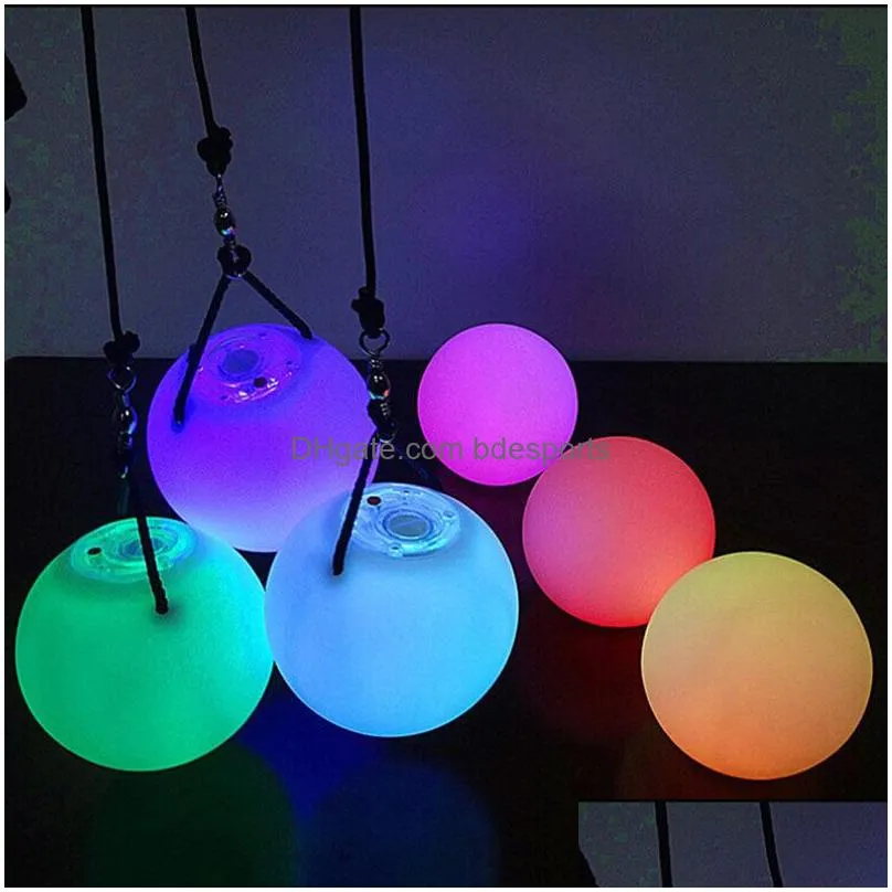 POI LED Luminous Throw Balls Diameter 8cm for Belly Dance Stage Performance Talent Show Hand Props Gradient Change Color ZA5949