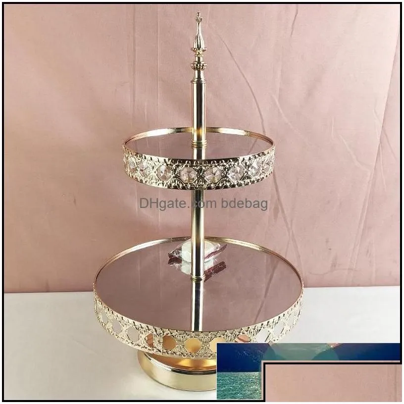 dishes plates crystal cake stands set 23 tiers mirror cupcake stand dessert holder with afternoon tea wedding birthday party fruit