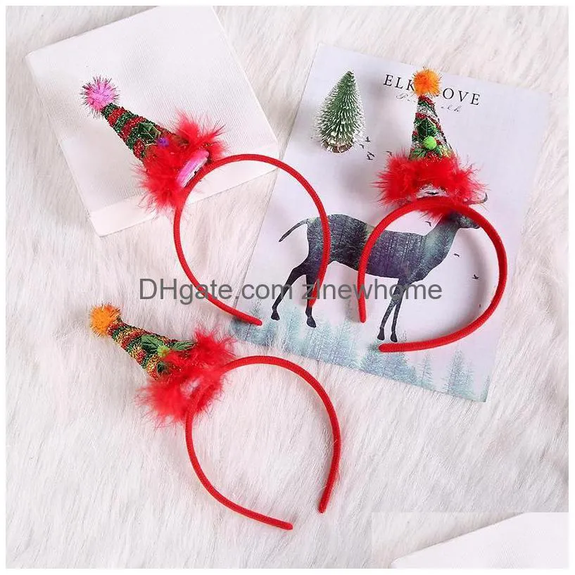 christmas decorations 1pcs headbands elk santa hairband ornament kids adult headwear year birthday party favors supplies