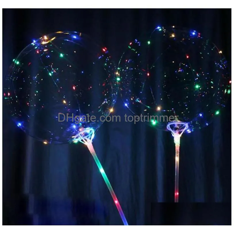 new led lights balloons night lighting bobo ball festival decoration balloon wedding decorative bright lighter balloons with stick