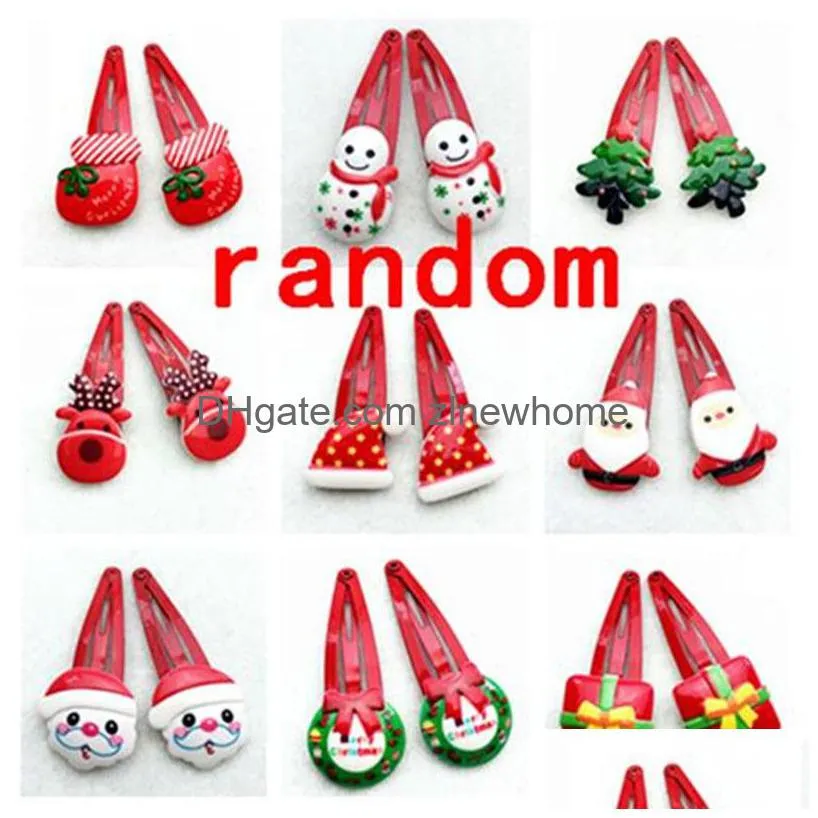 eatingbiting(r) 10pcs christmas hairpin xmas tree deer baby hair clip headwear children gift