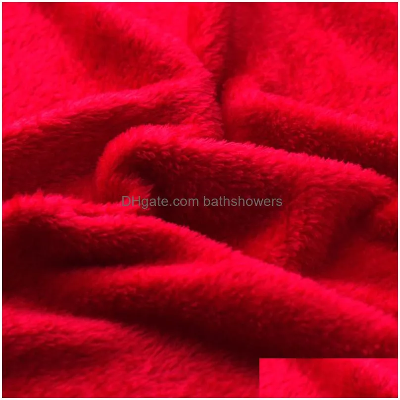 blanket red flannel soft throw on sofa bed plane travel plaids adult home textile solid color 43 221006
