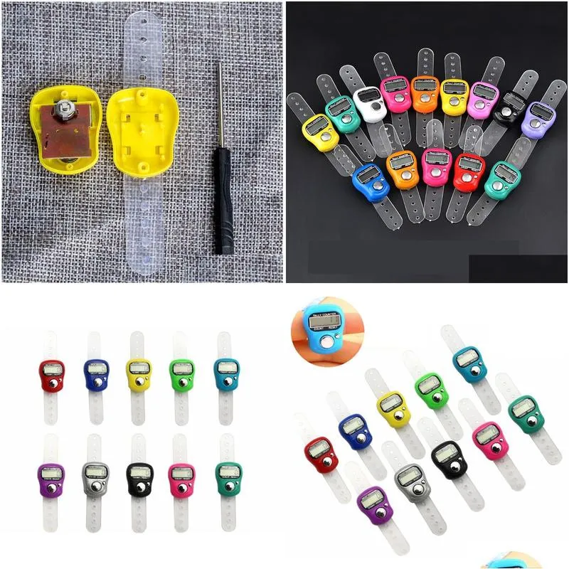 Counters Wholesale Mini Hand Hold Band Tally Counter Lcd Digital Sn Finger Ring Electronics Head Count Buddha Electronic Counters Offi Dhs2J