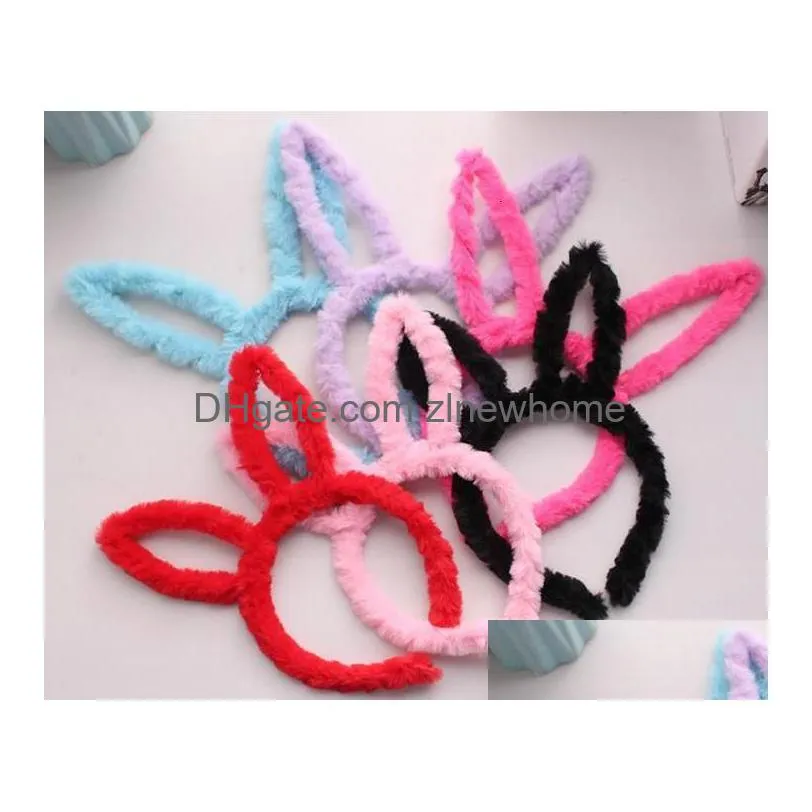 christmas decorations kids easter bunny rabbit ears cosplay headband children adult soft furry plush hair band party led glow headwear customize