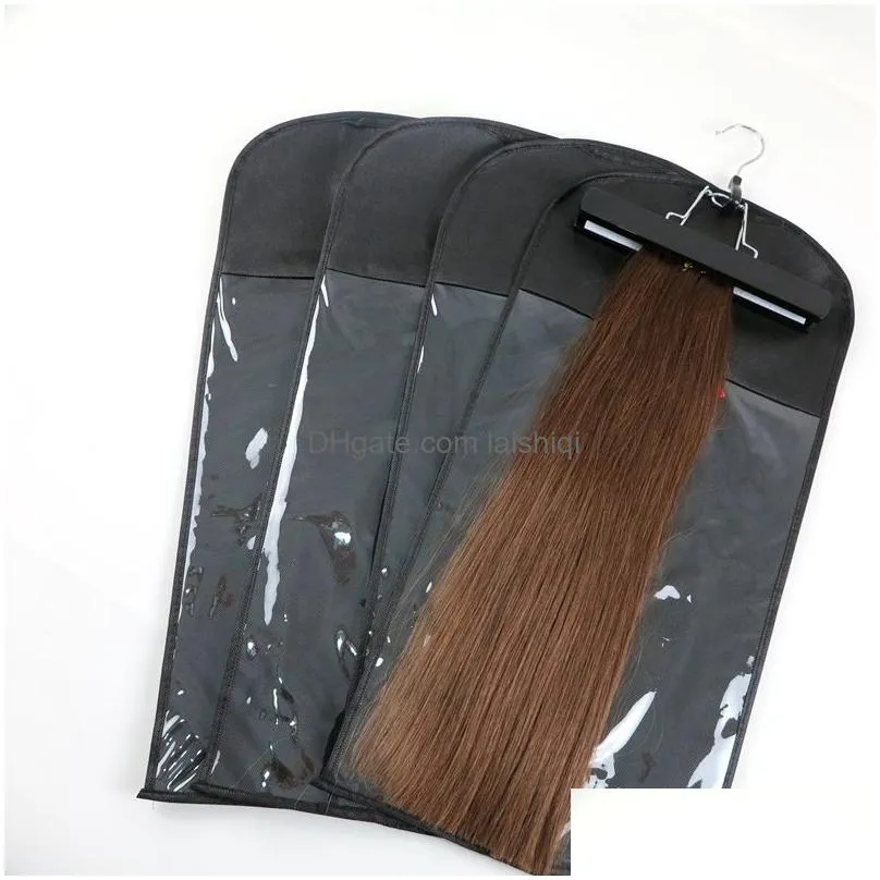 hair extensions packing bag dustproof package bag with hanger for clip hair human hair weft professinal hair tools