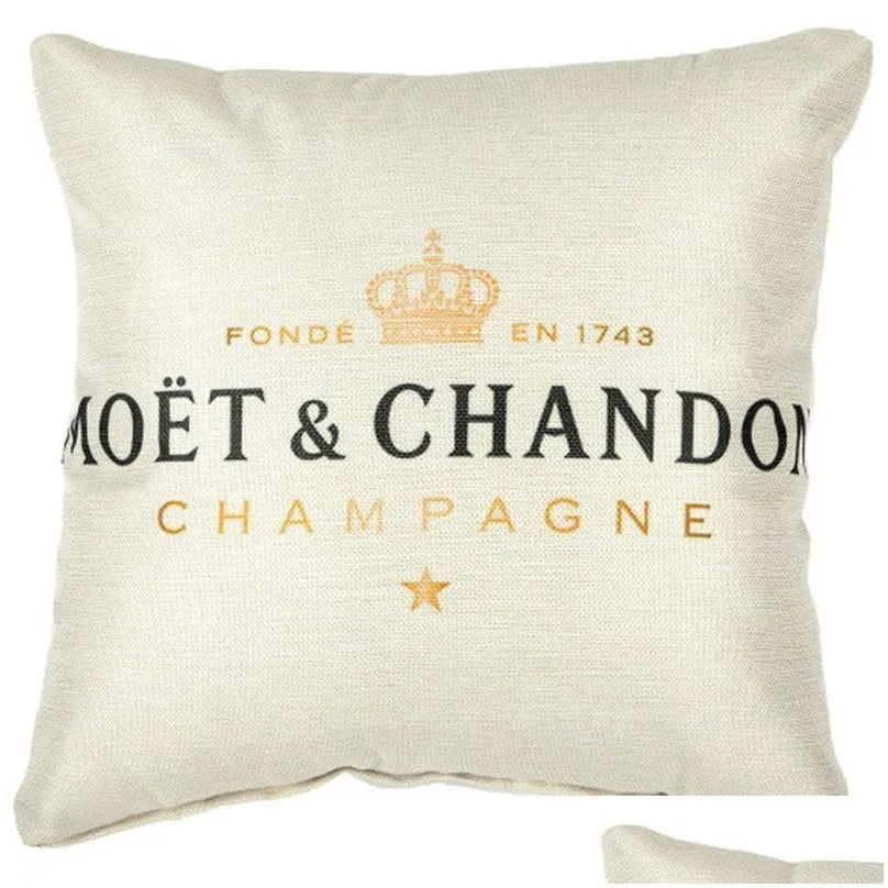 Other Home Textile Linen Printed Throw Pillows Case Home Textile Bedside Waist Pillow Cross-Border Champagne Pattern Sofa Drop Deliver Dhmvt