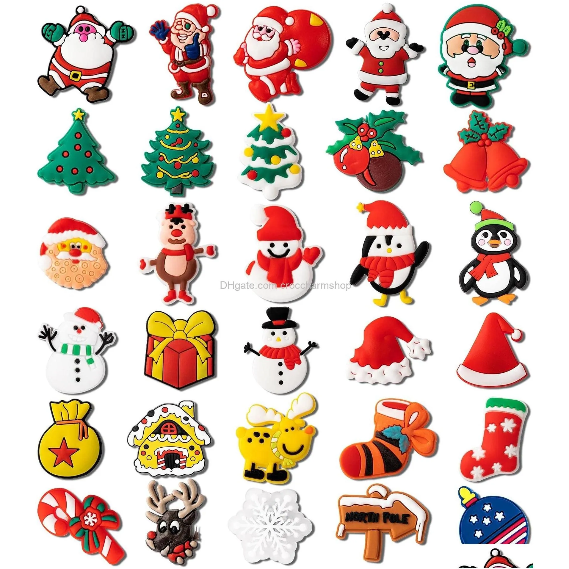 shoe parts accessories christmas clog charms for kids decorations party favor pins drop delivery amdvg