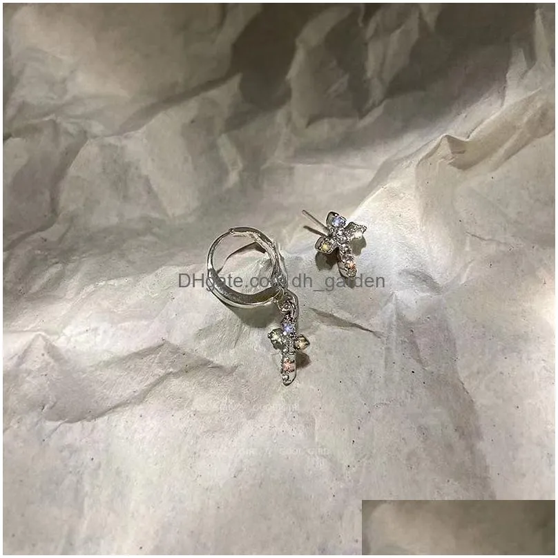 Stud Asymmetric Cross Stud Earrings For Women Grunge Fashion Style Piercing Earring With Hip Hop Jewelry Drop Delivery Jewelr Dhgarden Otqyw