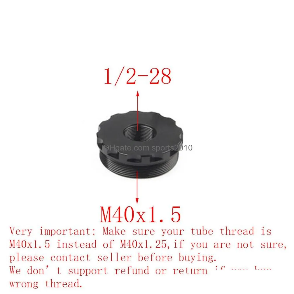 Outer Thread M40*1.5, Inner thread 1/2-28 or 5/8-24, Fuel Filter Black Aluminium End Cap Cover for 1.7x10 Inch Solvent Trap