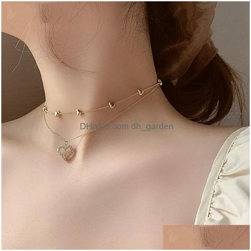 Pendant Necklaces Sier Plated Butterfly Necklace Ladies Exquisite Double Layer Clavicle Drop Delivery Jewelry Necklaces Penda Dhgarden Otv26