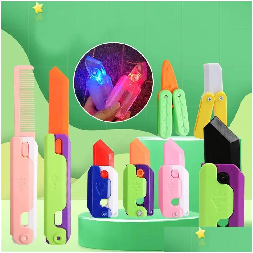 Decompression Toy 3D Printed Radish Knife Toys Hand Gripper Forearm Finger Anxiety Relief Toy Fidget For Kids Adts Drop Delivery Toys Othq2