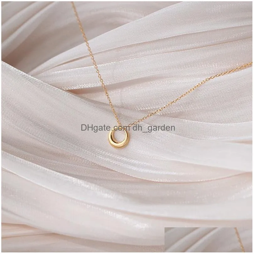 Pendant Necklaces Geometric Round Circle Clavicle Chain Necklace For Women Best Gifts Jewelry Wholesale S-N645 Drop Delivery Dhgarden Otg7L