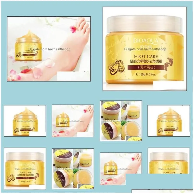 Body Scrubs 120Pcs Bioaqua 24K Gold Shea Buttermas Cream Peeling Renewal Mask Baby Foot Skin Smooth Care Exfoliating Drop Delivery H