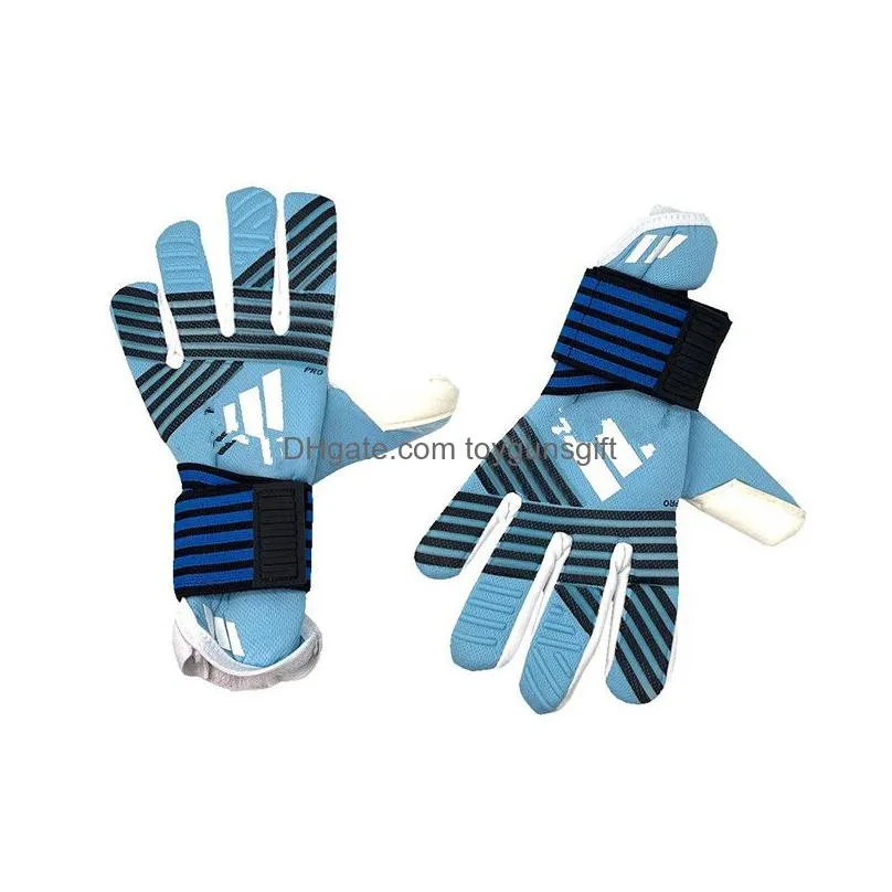 Sports Gloves 4Mm Top Quality Soccer Goalkeeper Gloves Football Predator Pro Same Paragraph Protect Finger Performance Zones Technique Dhtci