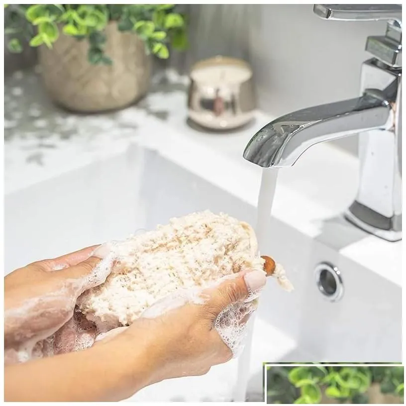 bath brushes sponges scrubbers exfoliating mesh bags pouch for shower body mas scrubber natural organic ramie soap bag sisal save