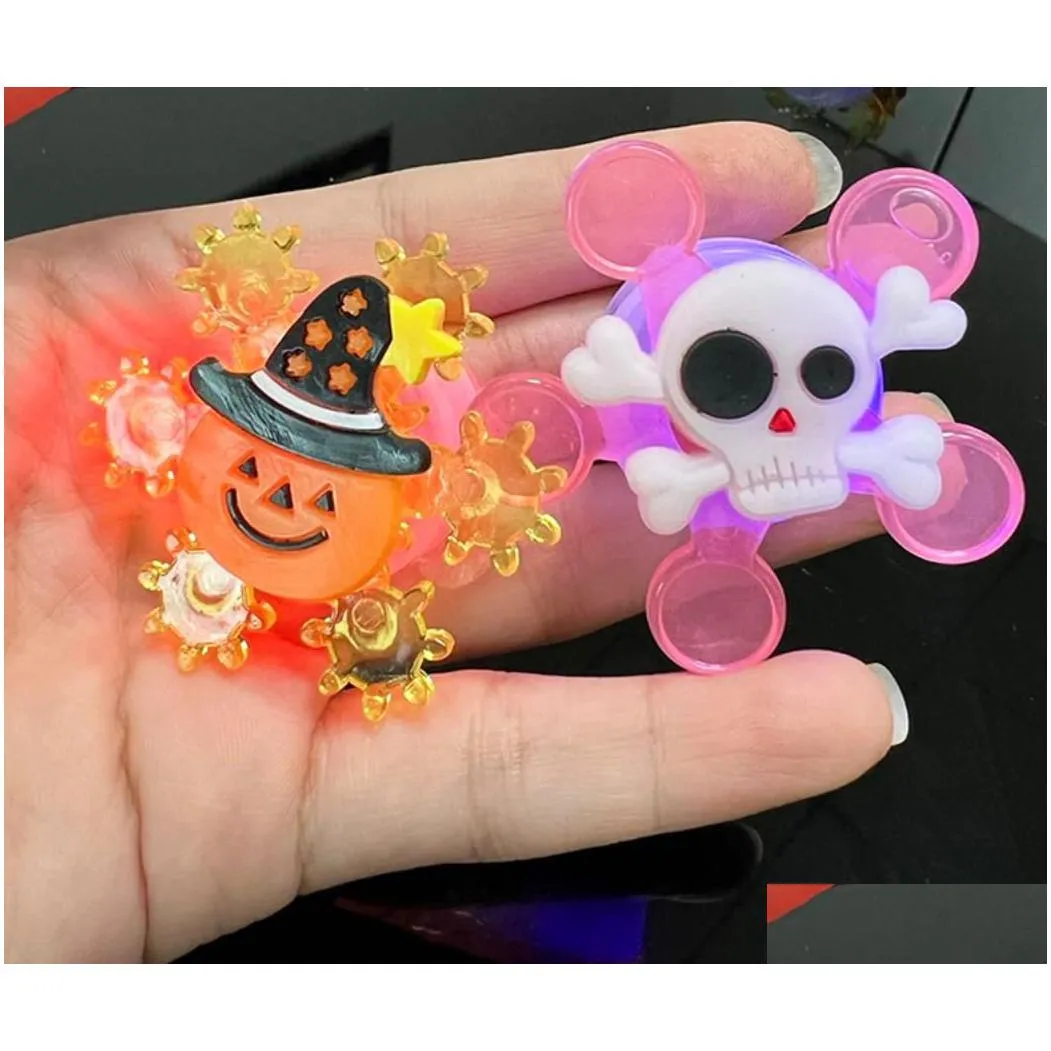 halloween led spin necklaces light up party favors spider ghost trick or treat toys glow goodie bag fillers