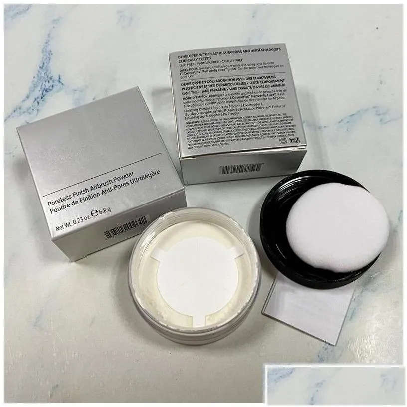 Face Powder Loose 6.8G Poreless Finish Airbrush Matte Finishing Makeup Drop Delivery Health Beauty Dhn8W