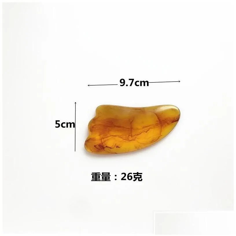 Massage Stones Rocks Gua Sha Mas Honey Wax Amber Meridian Health Acupoint And Tendon Pling Beauty Tablet 7Piece Set Gift Board Scr