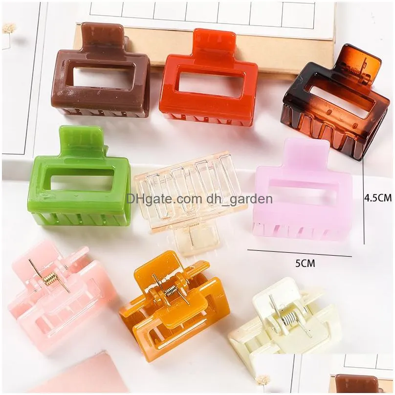 Hair Clips & Barrettes Women Fashion Acrylic Hair Claws Square Crab Geometric Mtiple Colorf Clips Accessories Drop Delivery Dhgarden Otawb