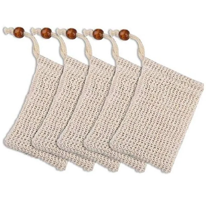 bath brushes sponges scrubbers exfoliating mesh bags pouch for shower body mas scrubber natural organic ramie soap bag sisal save