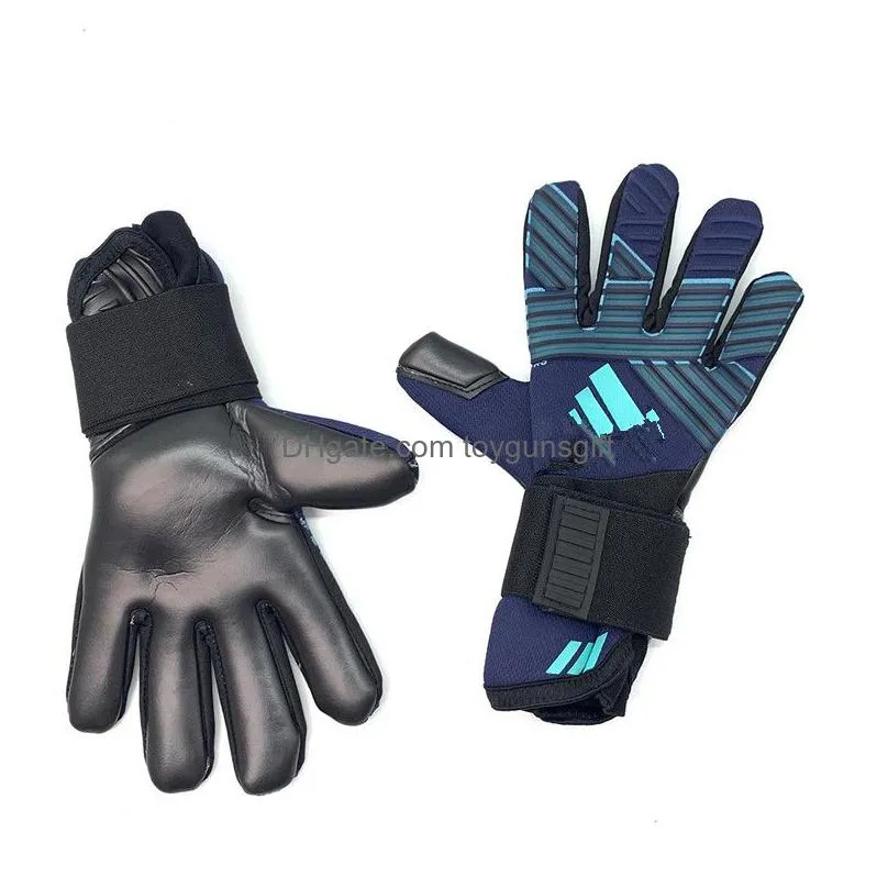 Sports Gloves 4Mm Top Quality Soccer Goalkeeper Gloves Football Predator Pro Same Paragraph Protect Finger Performance Zones Technique Dhtci