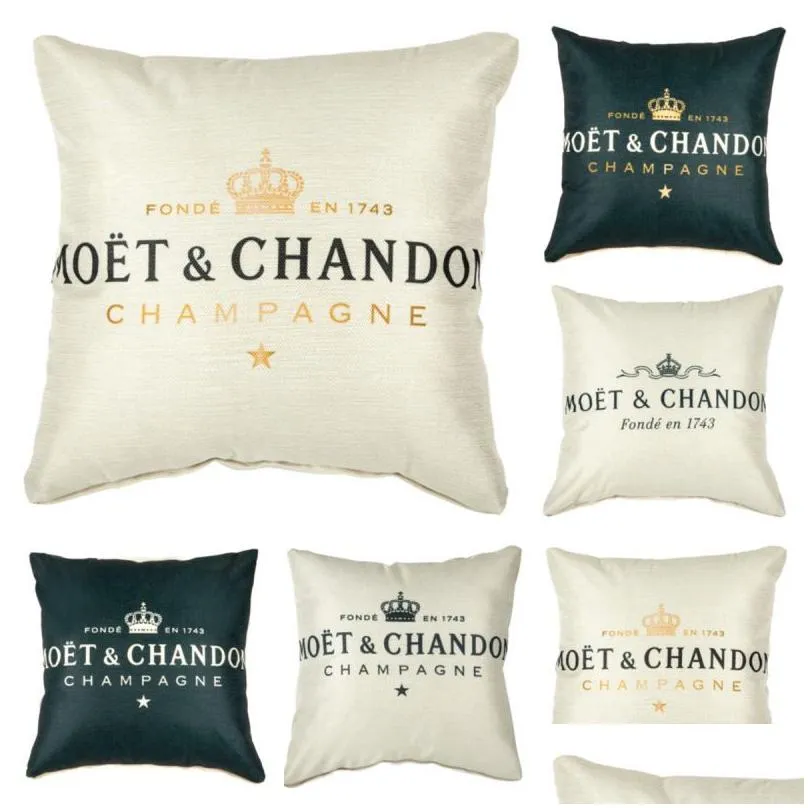 Other Home Textile Linen Printed Throw Pillows Case Home Textile Bedside Waist Pillow Cross-Border Champagne Pattern Sofa Drop Deliver Dhmvt
