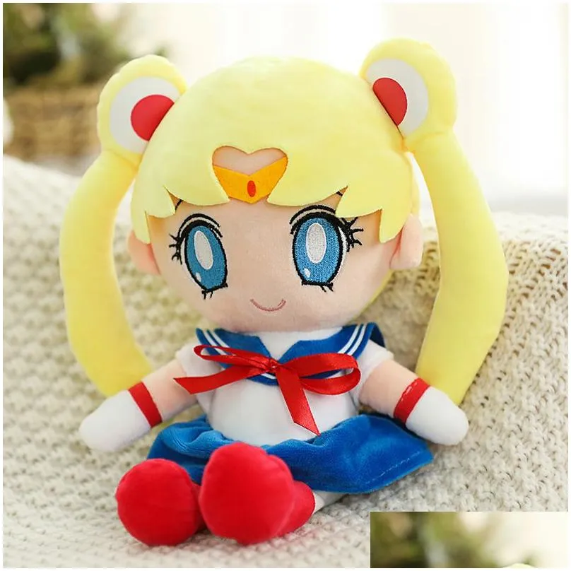 Kawaii Sailor Moon Plush Toys Tsukino Usagi Cute Girly Heart Stuffed Anime Dolls Gifts Home Bedroom Decoration