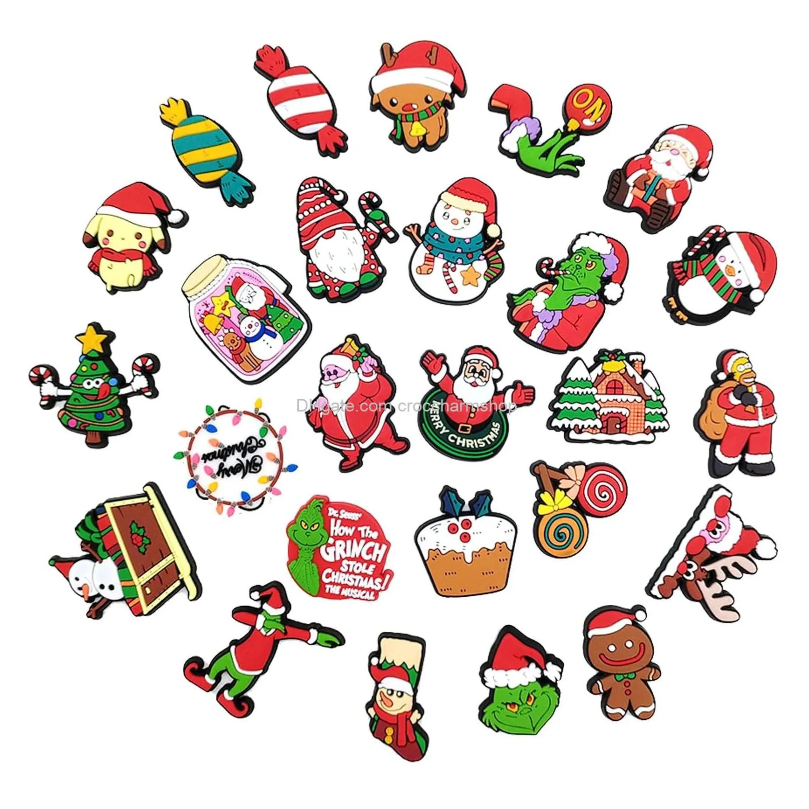 shoe parts accessories christmas clog charms for kids decorations party favor pins drop delivery amdvg