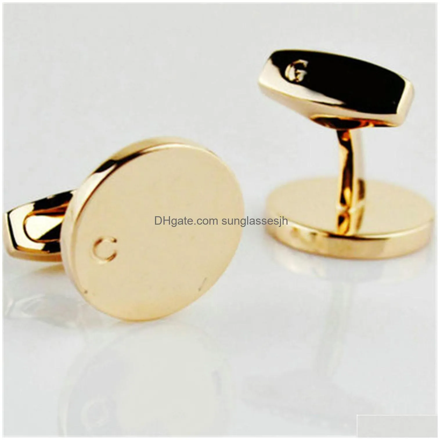 luxury designer cuff link fashion jewelry men classic letters cuff links shirt accessories wedding gifts cufflinks