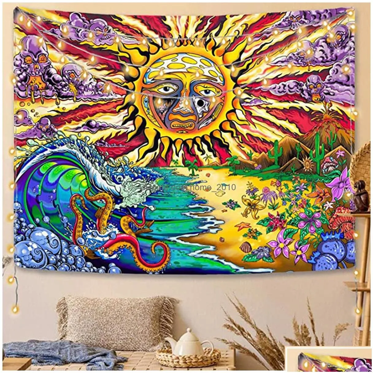 tapestries 130x150cm mandala tapestry white black sun and moon wall hanging tarot hippie tapestrys home dorm pack inventory wholesal