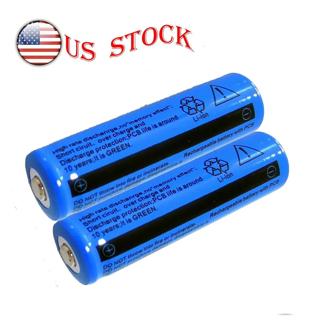Batteries Wholesale High Quality 11.1W Rechargeable Battery 3000Mah 3.7V Brc Li-Ion For Flashlight Torch Laser Pen Headlamp Drop Deliv Dh73I