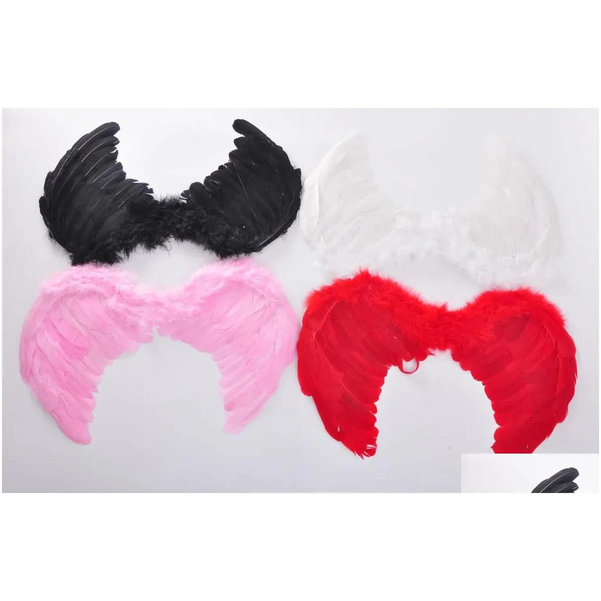 fairy feather wings angel wings for kids halloween party costume accessories white black pink red