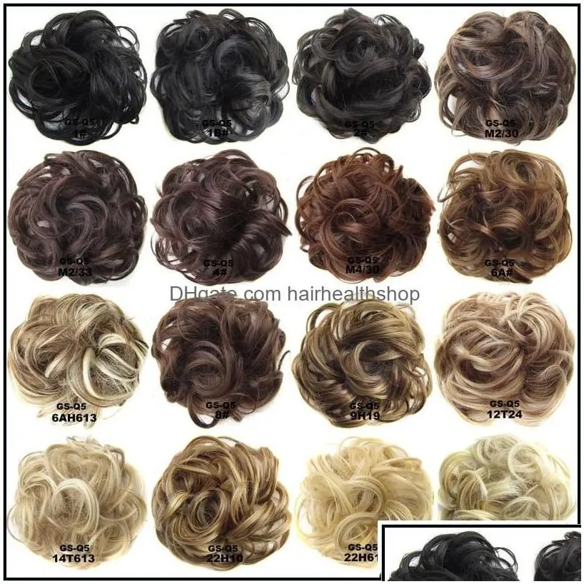 Chignons Elastic Chignon Hairpiece Curly Messy Bun Mix Gray Natural Synthetic Hair Extension Chic And Trendy Drop Delivery Products