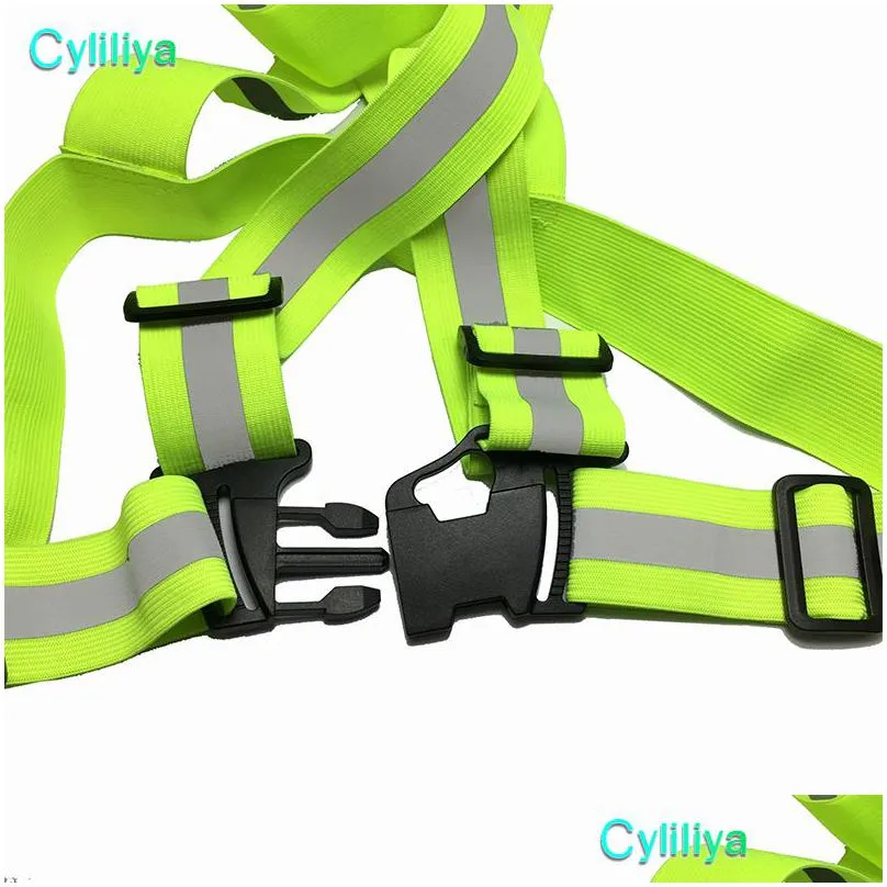 wholesale safety gear reflective vest clothing high visibility day and night adjustable elastic strip vest jacket for running cycling