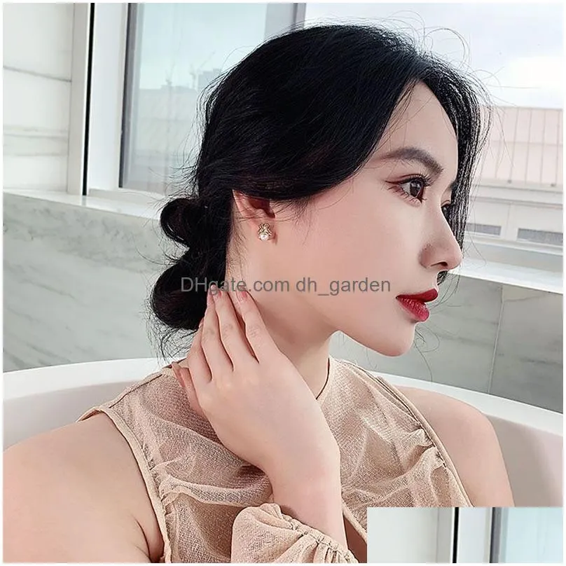 Stud Simple And Luxurious Pearl Womans Earrings Fashion Design Sense Bee Insect Korean Women Jewelry Y Earring Drop Delivery Dhgarden Otqxa