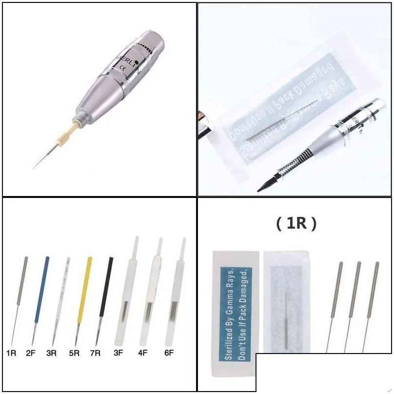 Tattoo Needles Tattoos Body Art Health Beauty 100Pcs Merlin 1R/2R/3R/5R/7R/3F/4F/6F For Permanent Makeup Eyebrow And Lip Designs Deluxe