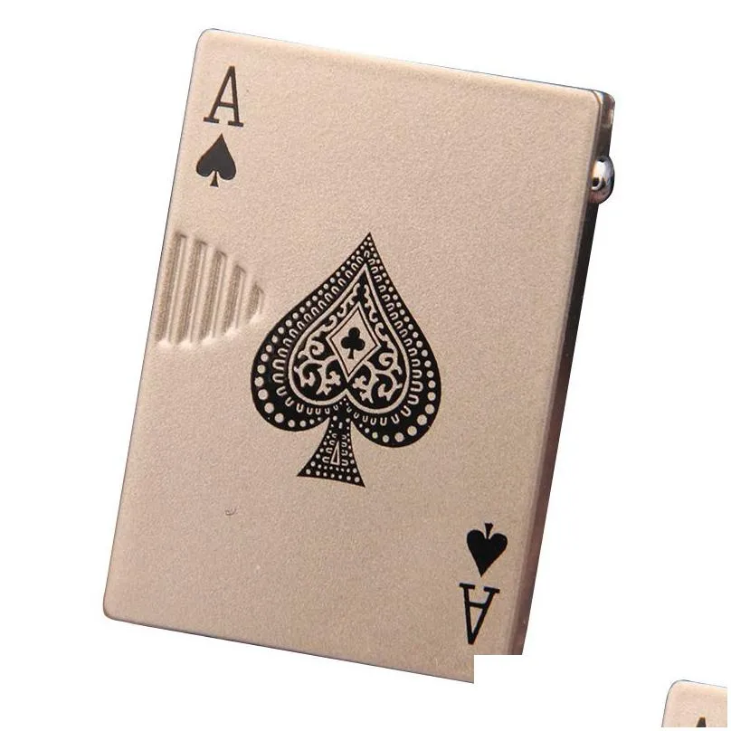 metal creative  smoking accessories lighter torch turbo butane gas playing cards windproof portable green flame lighter unusual funny toys for men with uv