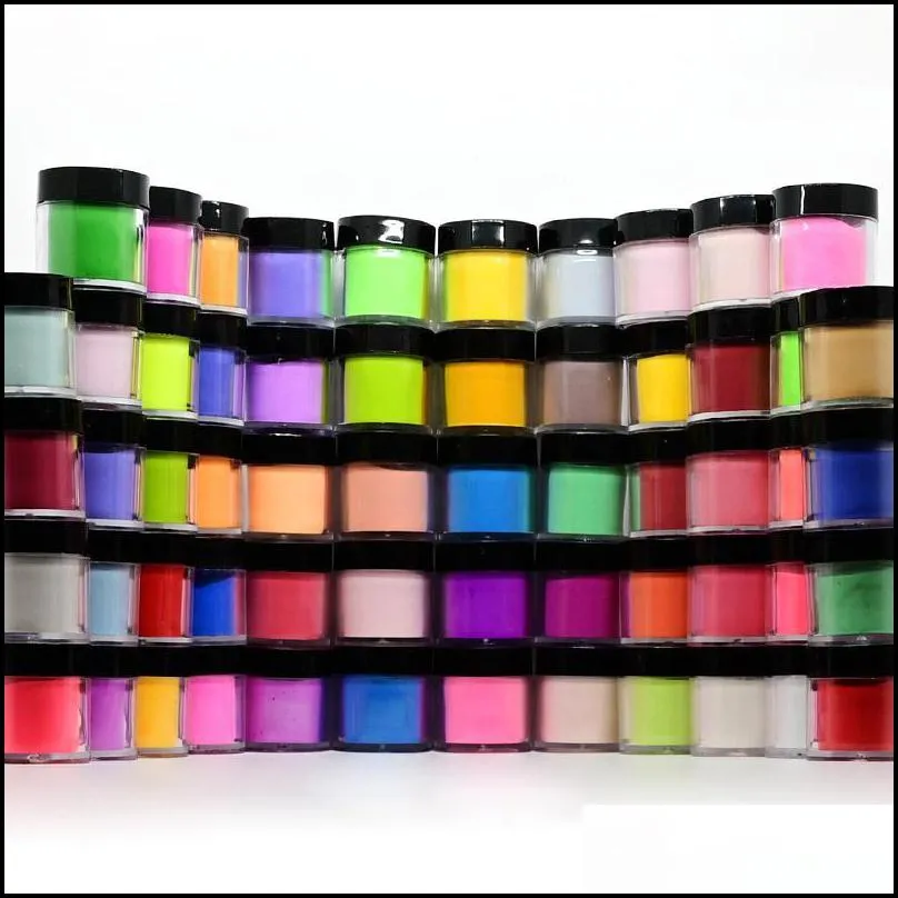 nail art kits acrylic powder set 10pcs one pack dipping dust for decoration 10g/jar 10 color/pack carved pattern manicure