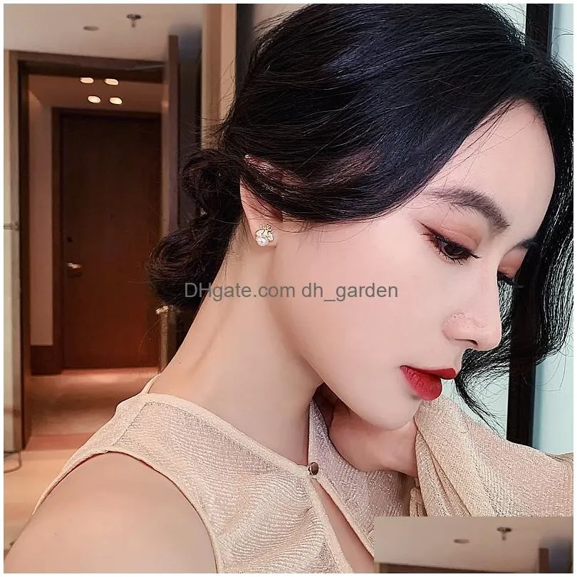 Stud Simple And Luxurious Pearl Womans Earrings Fashion Design Sense Bee Insect Korean Women Jewelry Y Earring Drop Delivery Dhgarden Otqxa