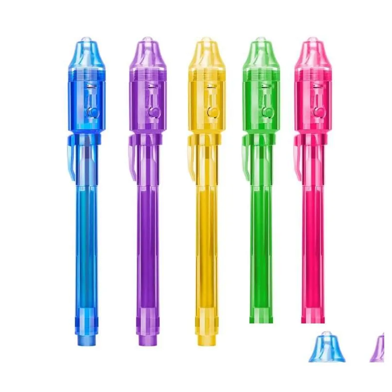 wholesale invisible uv ink marker pen with ultraviolet led blacklight secret message writer magic disappear words kid party favors ideas gifts stocking stuffers