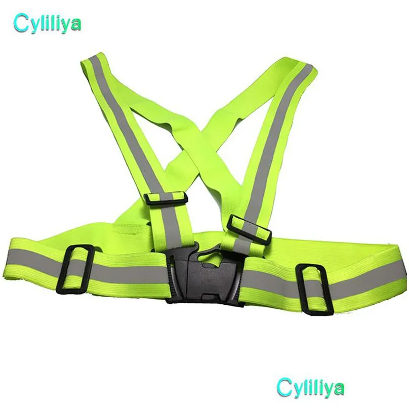 wholesale safety gear reflective vest clothing high visibility day and night adjustable elastic strip vest jacket for running cycling
