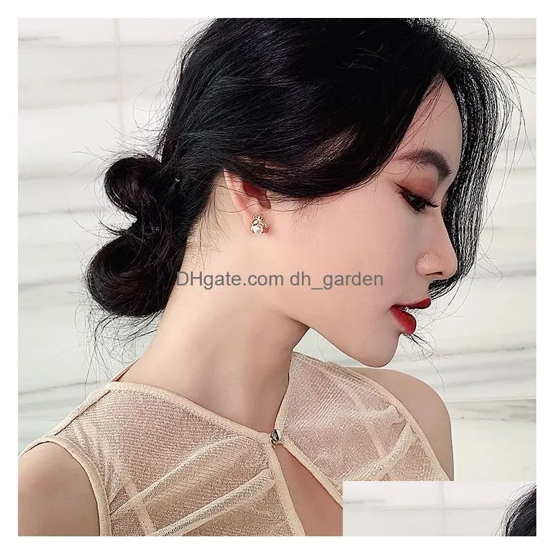 Stud Simple And Luxurious Pearl Womans Earrings Fashion Design Sense Bee Insect Korean Women Jewelry Y Earring Drop Delivery Dhgarden Otqxa