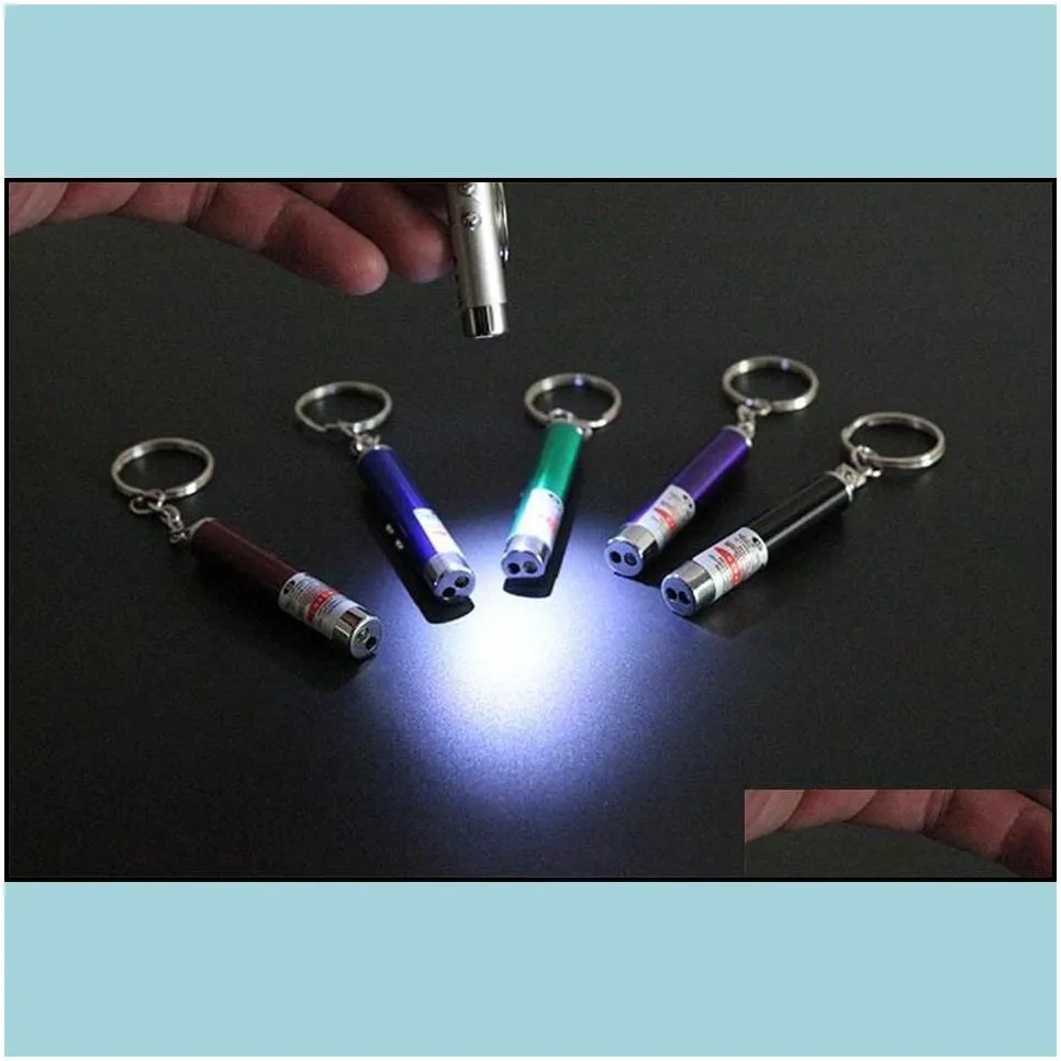 cat toys mini cat red laser pointer pen funny led light pet toys keychain 2 in1 tease cats ooa3970 supplies drop delivery 2022 home g