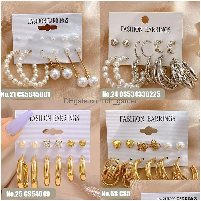 Dangle & Chandelier Pearl Twist Hoop Earrings Set Butterfly Acrylic Dangle For Drop Delivery Jewelry Earrings Dhgarden Ota7M