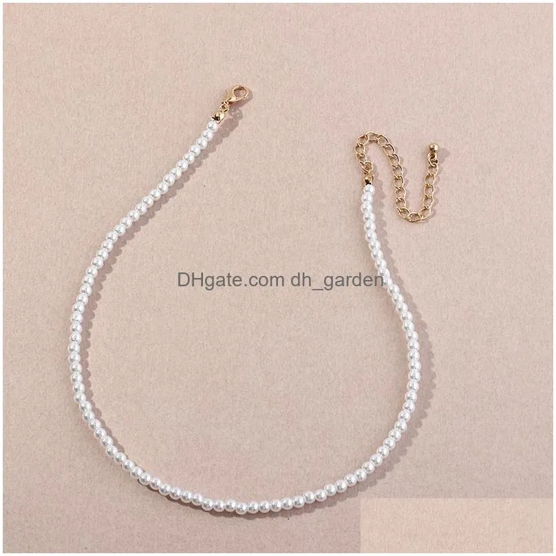 Chokers Pearl Chain Choker Necklace For Women Wedding Love Shell Pendant Drop Delivery Jewelry Necklaces Pendants Dhgarden Otsje