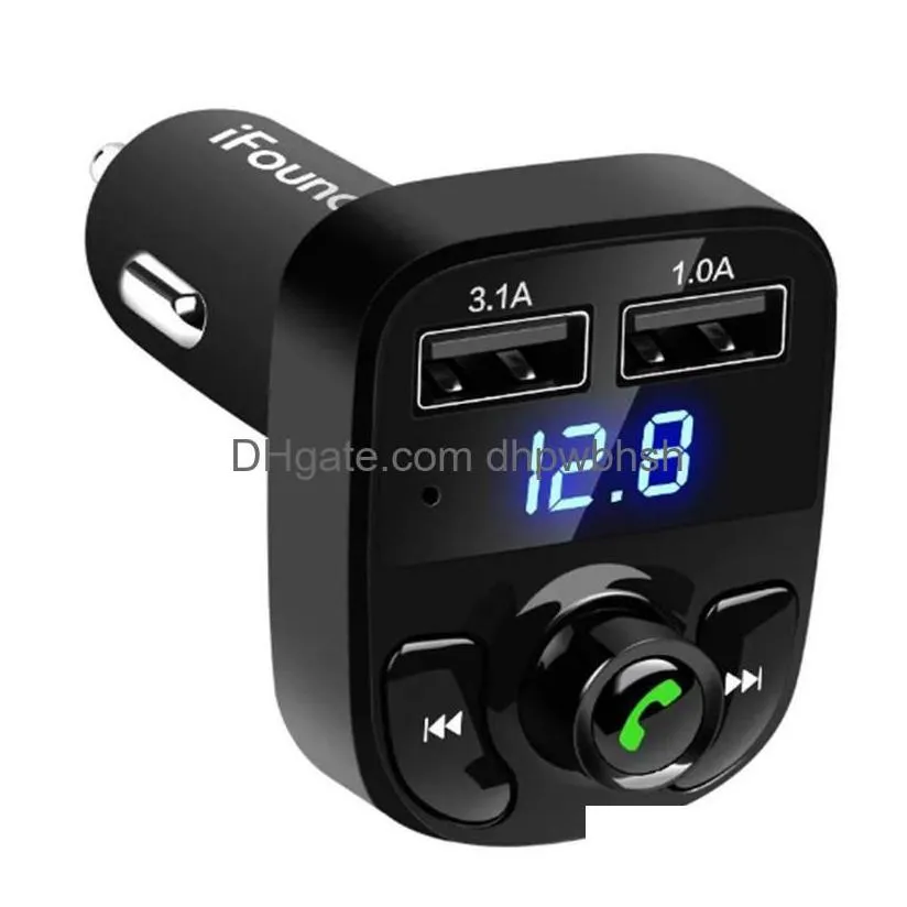 x8 fm transmitter bluetooth 5.0 car hands o mp3 player adapter usb 22.5w quick charging type-c fast  modator drop delivery