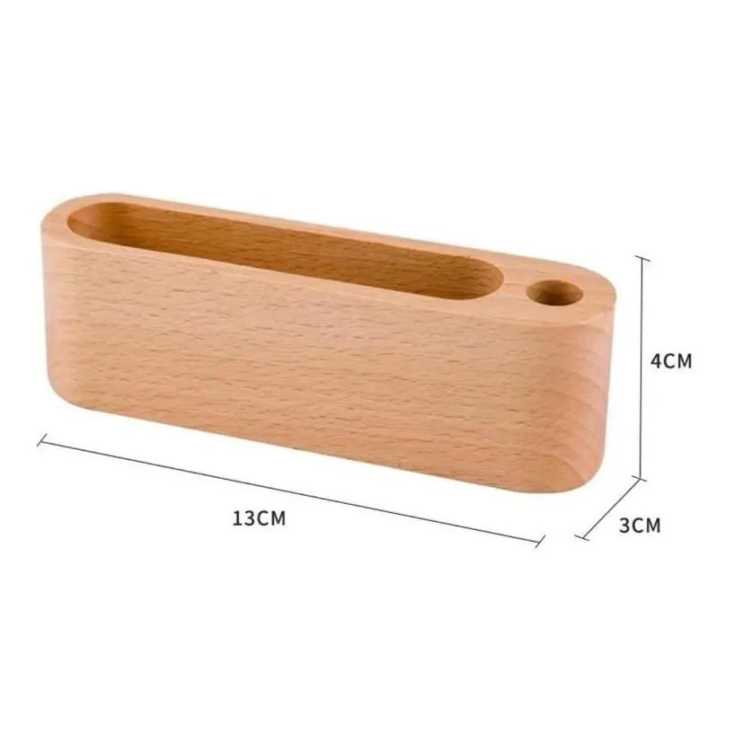 storage holders racks business card holder note display device stand wooden desk organizer office accessories lx4824 drop delivery