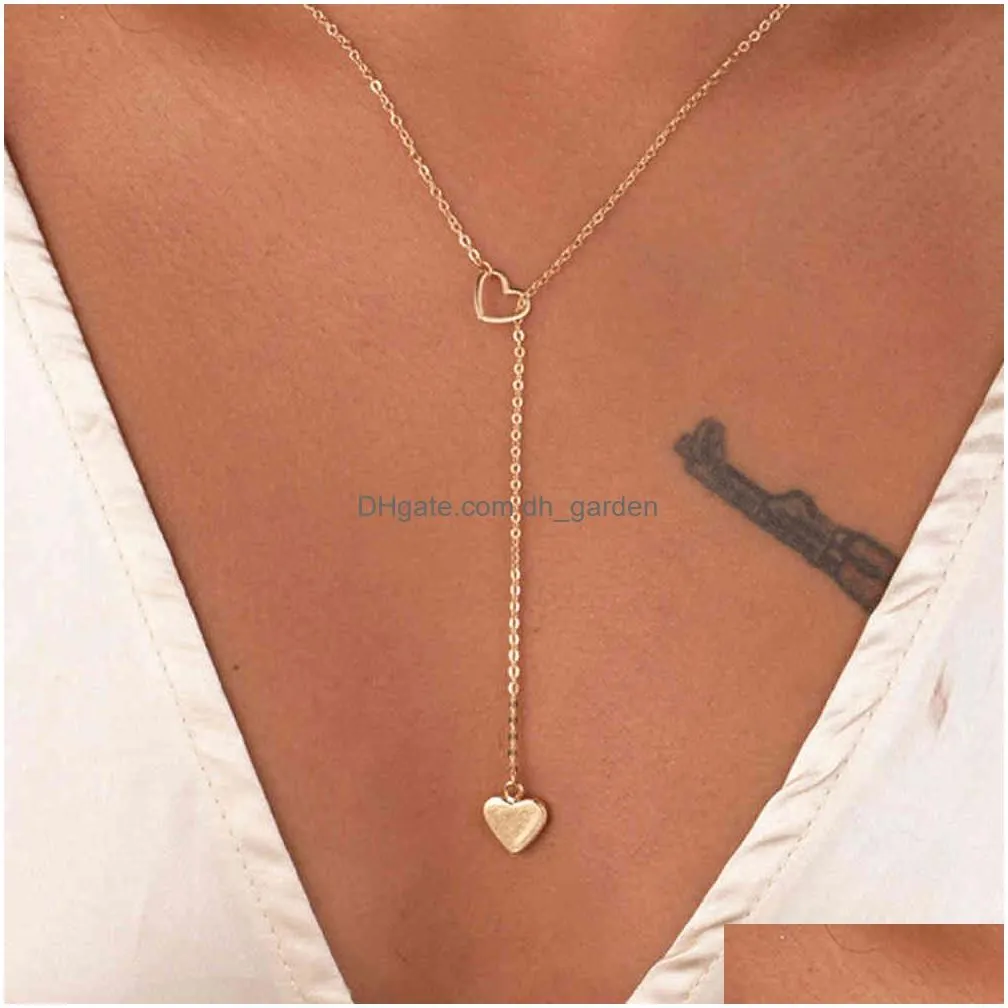 Pendant Necklaces 2021 Fashion Trendy Jewelry Copper Heart Chain Link Necklace Gift For Women Girl Drop Delivery Jewelry Neck Dhgarden Otz9Q